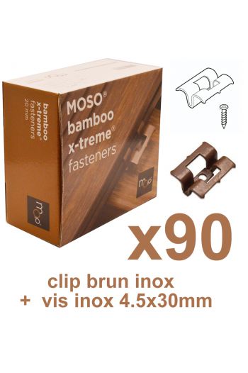 boite de 90 fixation Clips inox terrasse bambou Xtrem