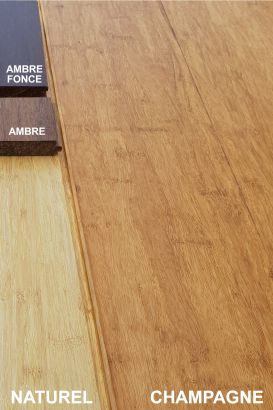 Parquet bambou massif large densifié champagne